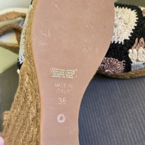 L'Autre Chose Platform Shoes New Italian Woven Espadrille Style