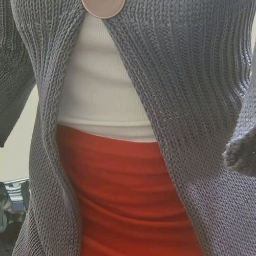 Nouveau purple cardigan like new with one button and three-quarter sleeve