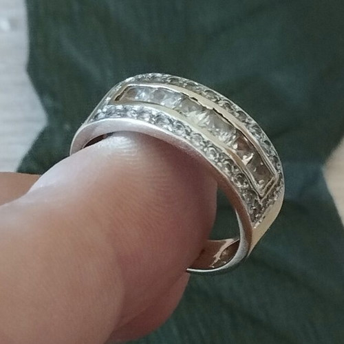 14k yellow gold wide stone ring