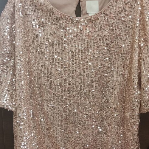 H&M blouse new, pink-gold, size XS