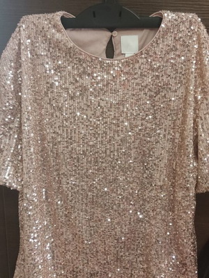H&M blouse new, pink-gold, size XS