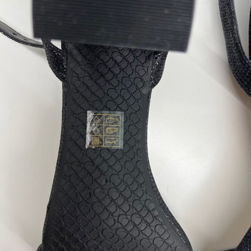 Dune London sandals new black glitter with gold buckle size 41
