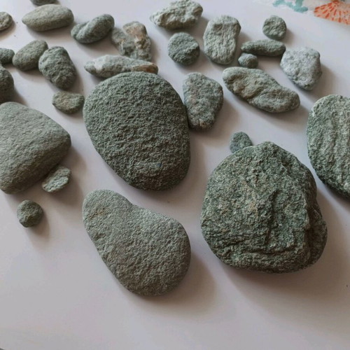 Natural green stones new from Kythnos beaches