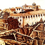  Μοναστήρι στα Μετέωρα - Πίνακας Πυρογραφίας