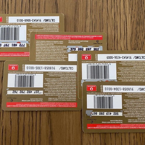 Phone time recharge cards used, pack of 200