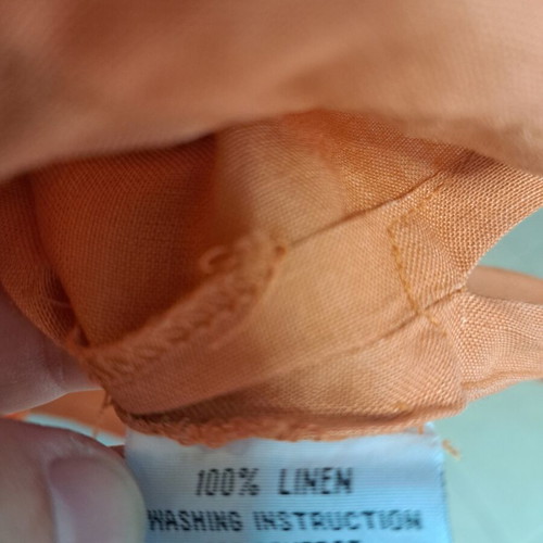 Miss Biana linen women's shirt size 42 with embroidery like new, orange