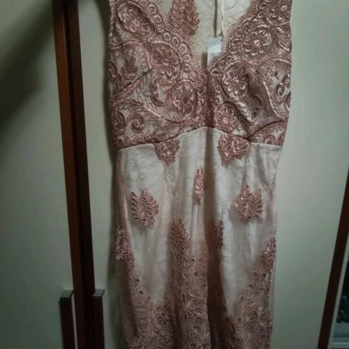 Dress with embroidery and lace pink new On Line, size S