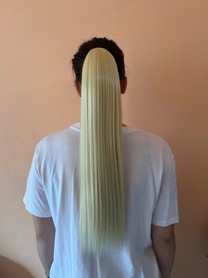 Light blonde hair extension ponytail 60 cm new