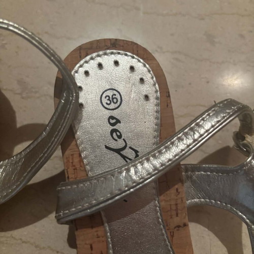 Women's sandals size 36 used, gray and silver