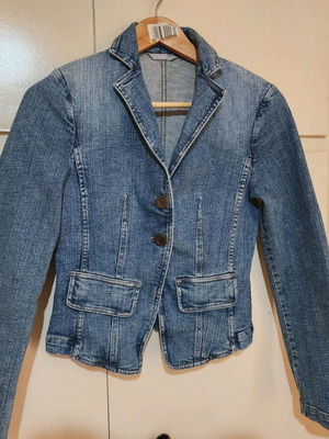 Τζιν σακάκι Stefanel κοντόμεσο σαν καινούργιο, μπλε, μέγεθος S