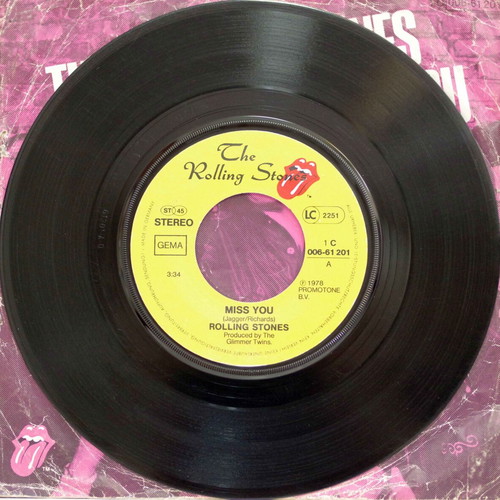The Rolling Stones Miss You & Faraway Eyes 7'' vinyl used, rock