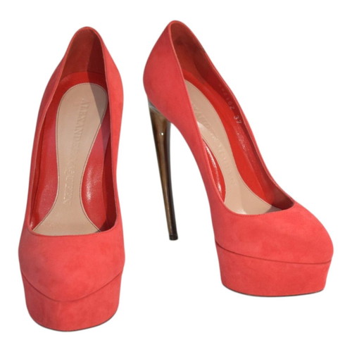 Alexander McQueen coral suede platform pumps EU 37 used