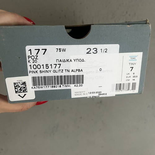 Toms kids ballerinas used, pink, size 23
