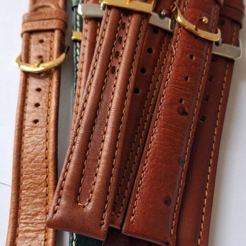 Luxury leather watch straps set of 8, like new, 18 mm and 20 mm