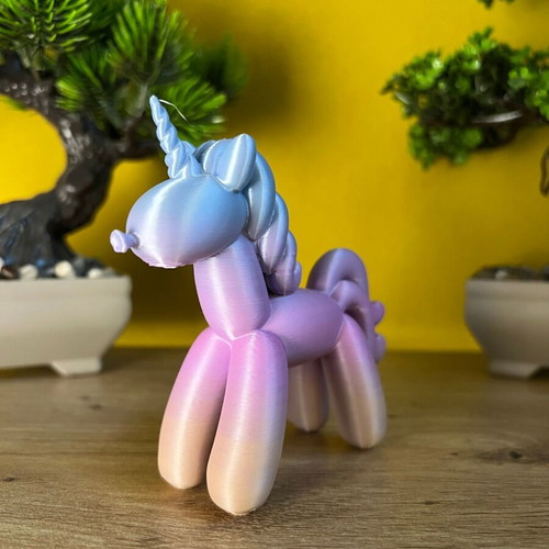 Handmade 3D printed balloon style unicorn, new, pastel ombre