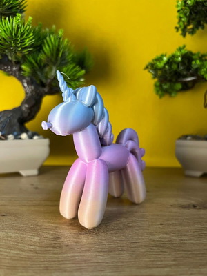 Χειροποίητος μονόκερος 3D printed balloon style, καινούργιος, παστέλ ombre