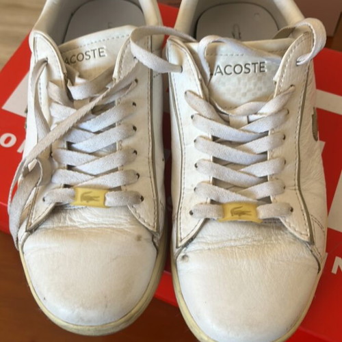 Lacoste sneakers size 39 used, white