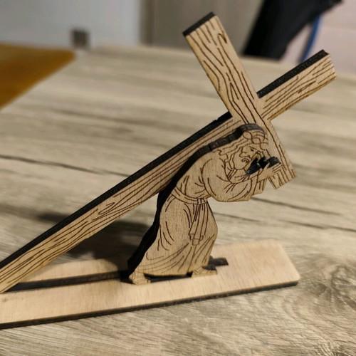 Handmade wooden decorative figure Christ Carrying the Cross new