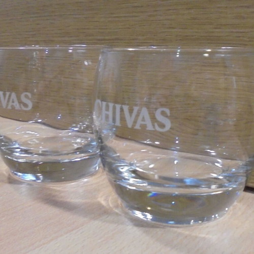 Chivas Regal Scotch Whisky set of two promotional glasses used