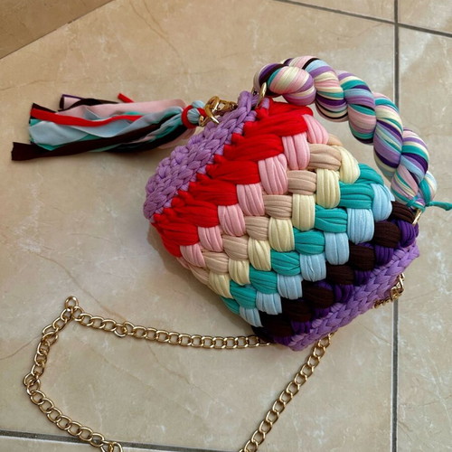 Colorful braided shoulder bag new