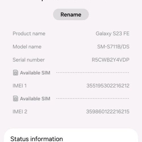 Samsung Galaxy S23 FE 8GB RAM 128GB white like new