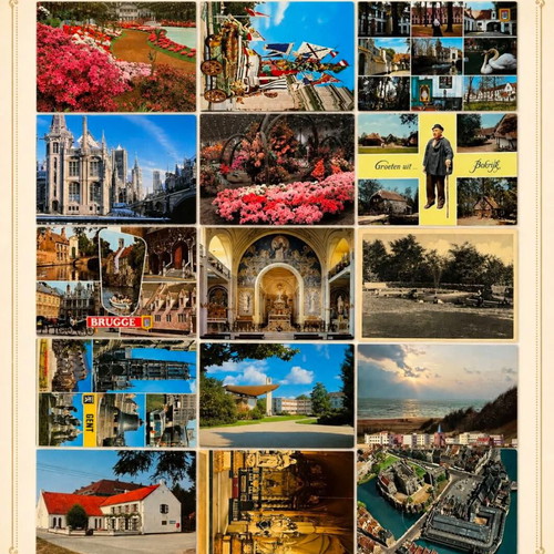 Postcard set of 15 vintage collectible cards