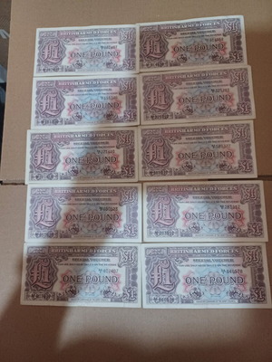 British Armed Forces Special Voucher £1 set of 10