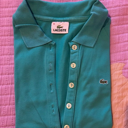 Lacoste polo t-shirt like new, turquoise, size S