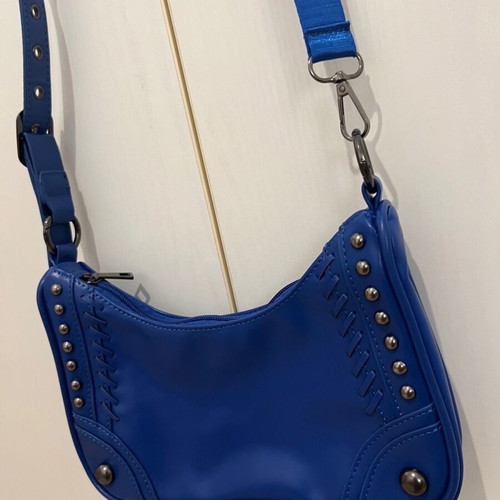 Blue crossbody bag with studs new, Le Cagole style