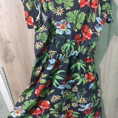 Floral φόρεμα μπλε σκούρο, νούμερο Large, σαν καινούργιο