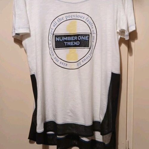 Mat Fashion white asymmetrical blouse like new, size XL