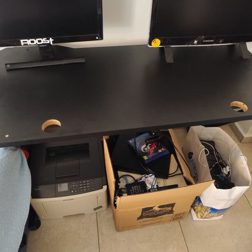 Black desk with drawer used in very good condition