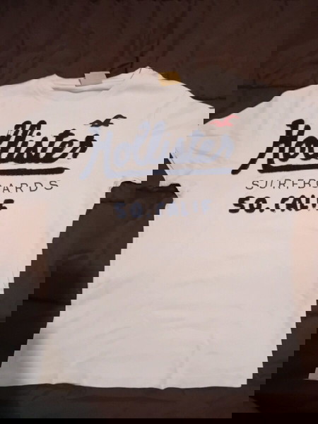 λευκή t-shirt Hollister S