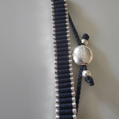 Links of London Sterling Silver S925 Black Corded Friendship Bracelet