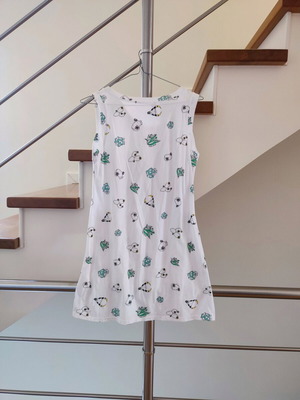 Sleeveless white beach dress 100% cotton size s-m like new
