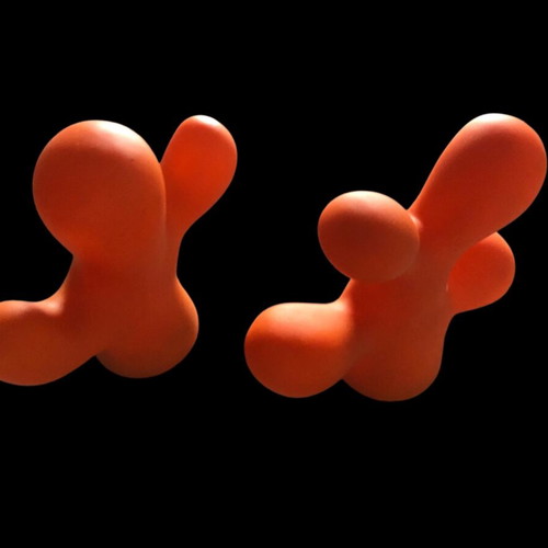 Salt and pepper shaker used with cactus and coral shape orange