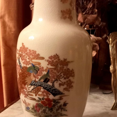Satsuma gold vase used, height 0.36 m