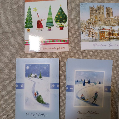 Christmas greeting cards used, pack of 20 pieces