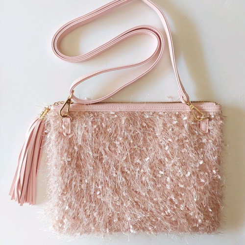 Pink bag with detachable strap new