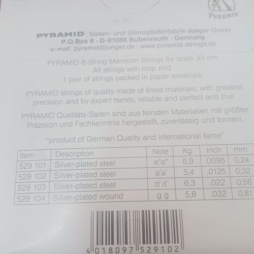Mandolin strings Pyramid new 095 - 032