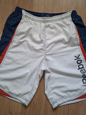 Reebok men's swim shorts, white and blue, size L