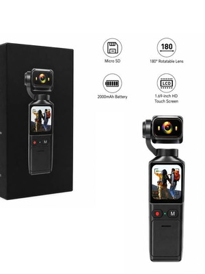 Portable Vlog Camera with 180° Rotatable Lens, 1.69" HD Touchscreen and Night Vision