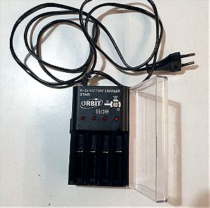 ORBIT-Φορτιστής 4 Μπαταριών Ni-Cd Μεγέθους AA/AAA