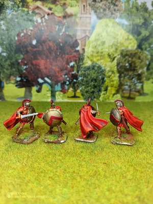 28mm 3D miniature Greek hoplite Spartan figures, set of 8
