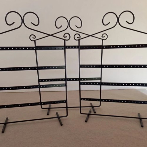 Metal Earring Stands set of 3 like new, black