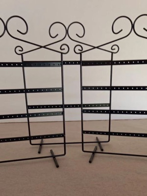 Metal Earring Stands set of 3 like new, black
