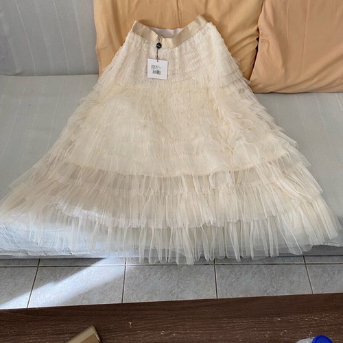 BsB tulle skirt new white midi with lining