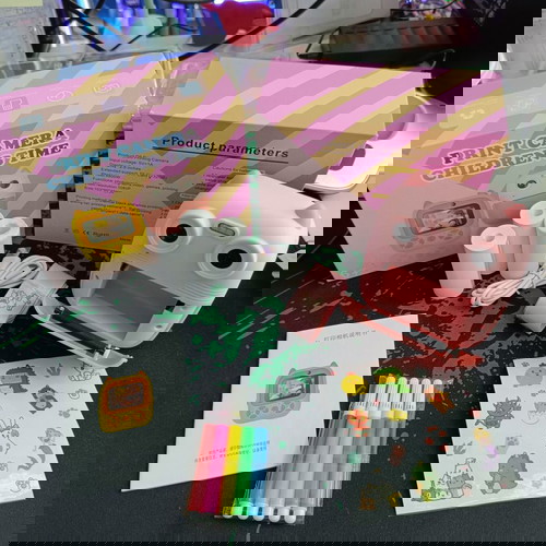 Παιδική φωτογραφική μηχανή 2 σε 1 D8 2,8" καινούργια με δωράκια ροζ και γαλάζιο