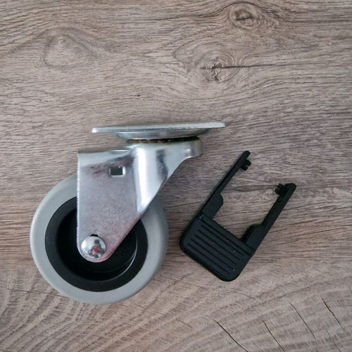 Metal caster wheels with brake, pair new