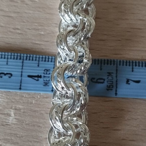 Solid unisex silver bracelet, 19 cm length